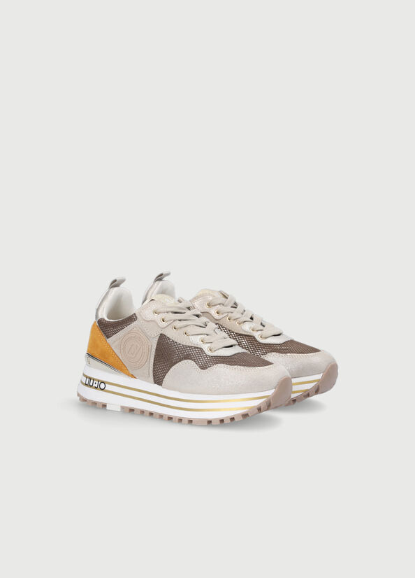 Liu Jo Metallic Mesh Plattform Sneakers Damen Braun | OGQ-142876