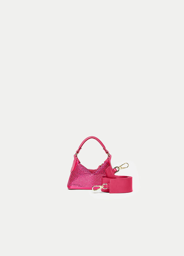 Liu Jo Micro Hobo With Gemstones crossbody taschen Damen Fuchsie | CHZ-714086