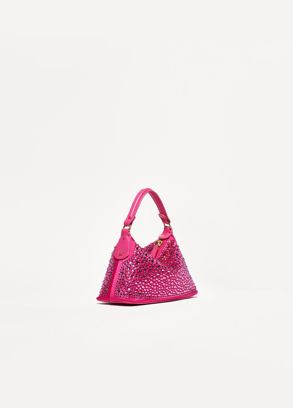 Liu Jo Mini Hobo With Gemstones crossbody taschen Damen Fuchsie | KZE-275193