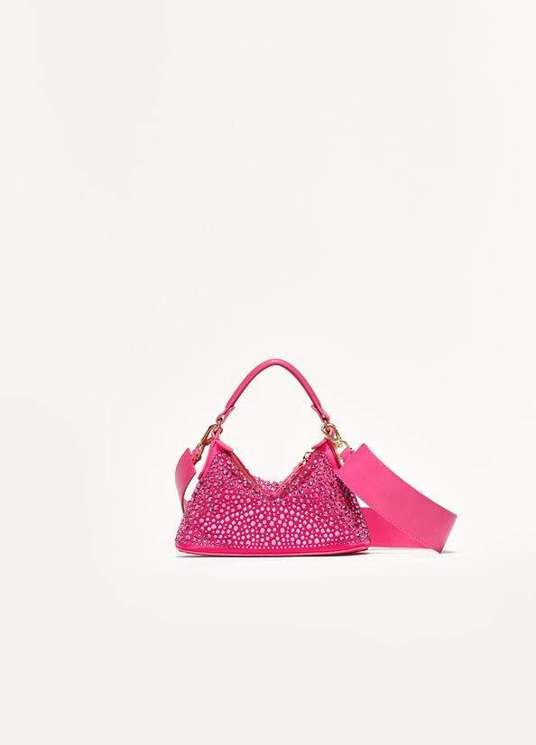 Liu Jo Mini Hobo With Gemstones crossbody taschen Damen Fuchsie | KZE-275193