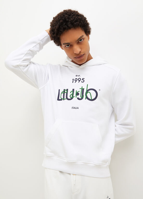 Liu Jo Mit Kapuze, Eco-Friendly Pullover Herren Weiß | VPN-958760