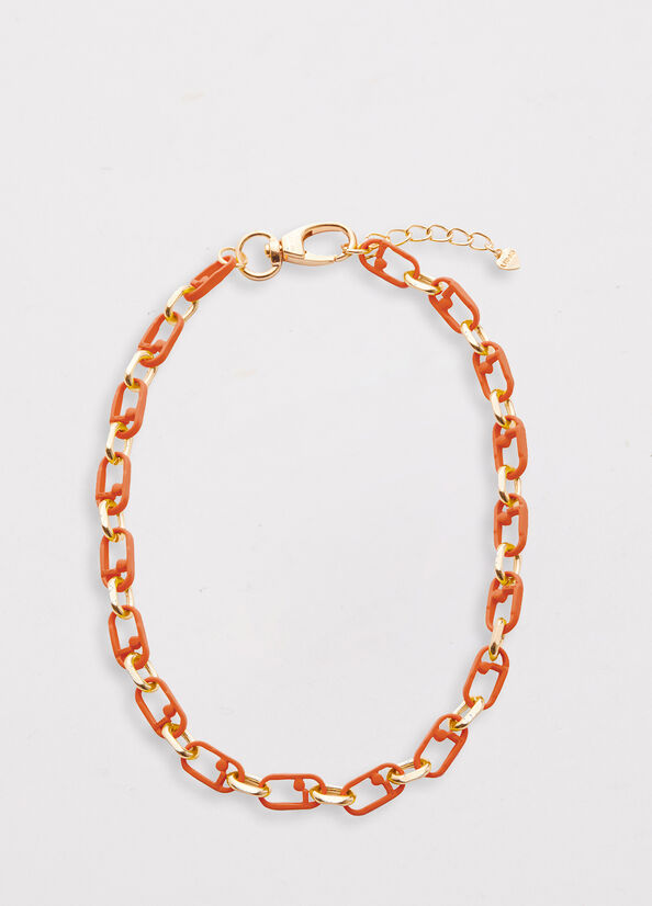 Liu Jo Monogram Necklace Schmuck Damen Orange | DOT-897354