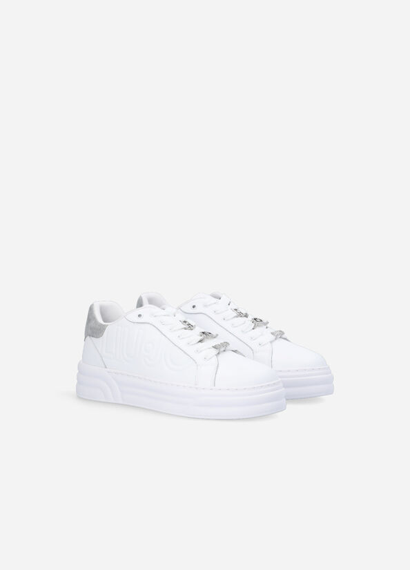 Liu Jo Plattform With Jewel Details Sneakers Damen Weiß | LGA-362894