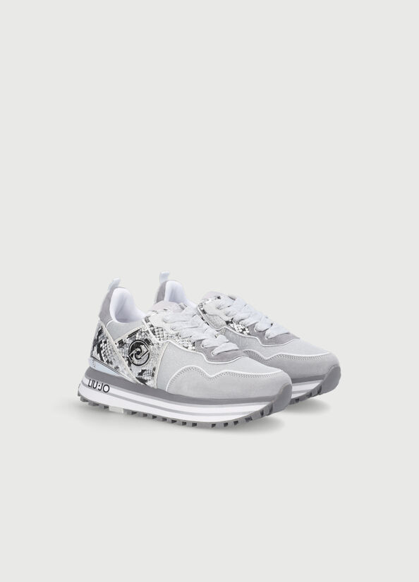 Liu Jo Plattform With Python Print Sneakers Damen Grau | LUM-721864