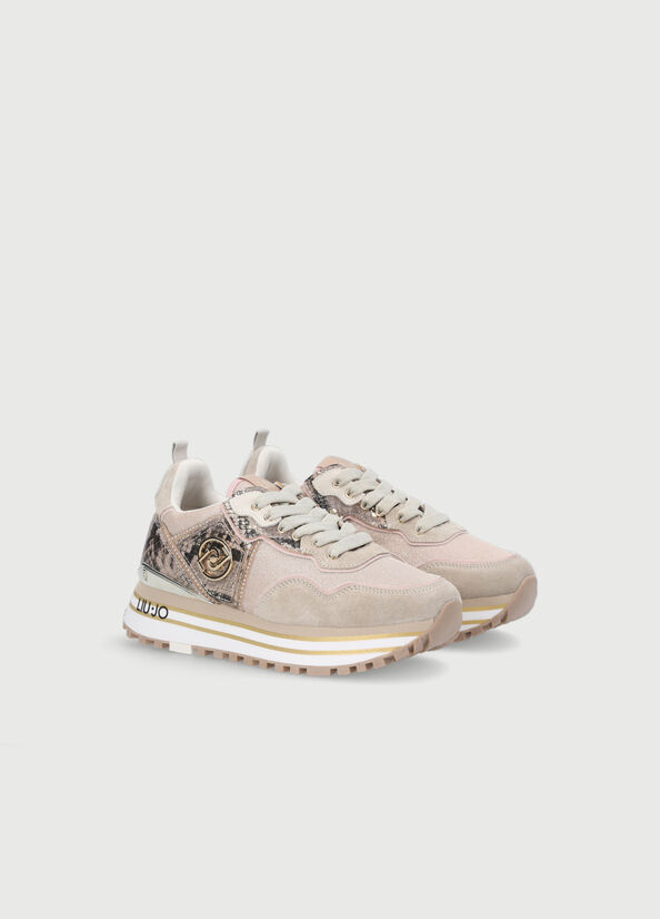 Liu Jo Plattform With Python Print Sneakers Damen Beige | VDM-709281