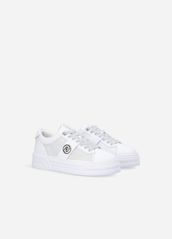 Liu Jo Plattform With Studs Sneakers Damen Weiß | WIZ-905632