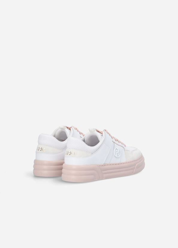 Liu Jo Plattform With Two-Tone Sole Sneakers Damen Weiß Rosa | IJT-602314