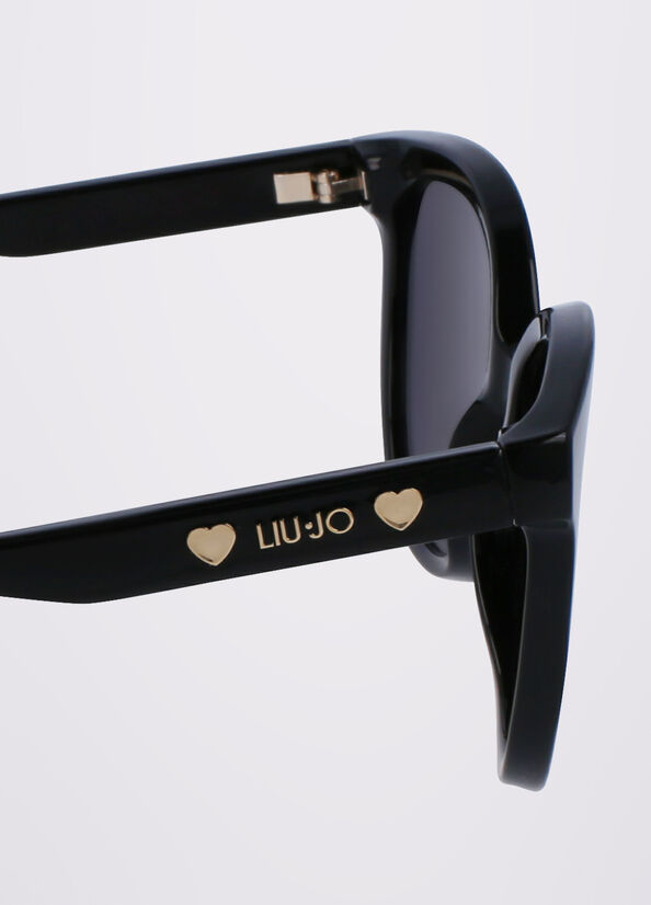 Liu Jo Rectangular Sonnenbrille Damen Schwarz | KRV-360819