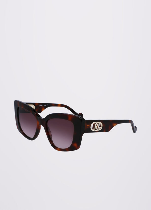 Liu Jo Rectangular Sonnenbrille Damen Schwarz | YXS-794853