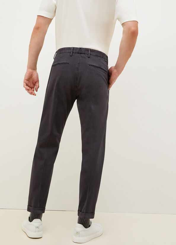 Liu Jo Regular Fit Chinos Hose Herren Dunkelgrau | RAZ-819572