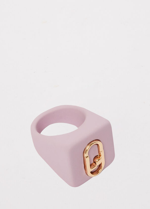 Liu Jo Ring With Monogram Logo Schmuck Damen Rosa | DVI-713508