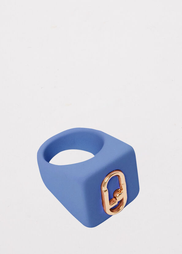 Liu Jo Ring With Monogram Logo Schmuck Damen Blau | LSI-149865