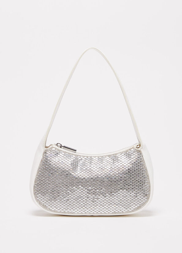 Liu Jo Shoulder With Rhinestones Schultertaschen Damen Weiß | MQP-174029