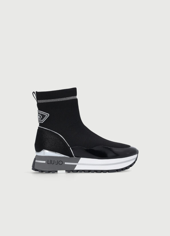 Liu Jo Sock With Plattform Sole Sneakers Damen Schwarz | SEC-351672