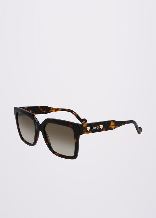 Liu Jo Squared Sonnenbrille Damen Schwarz | YWD-179625