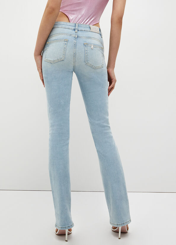 Liu Jo Stretch Denim Cut Röhrenjeans Damen Hellblau | NGW-138750