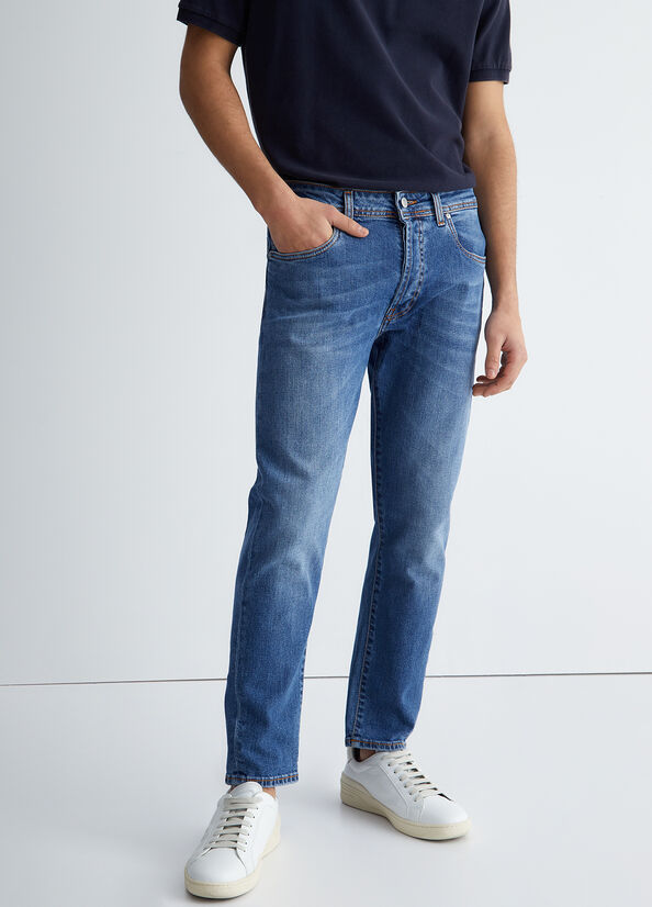 Liu Jo Tapered Röhrenjeans Herren Blau | VBP-245783