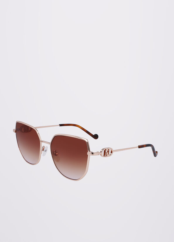 Liu Jo Tea Cup Sonnenbrille Damen Rosa Gold | KIF-025794