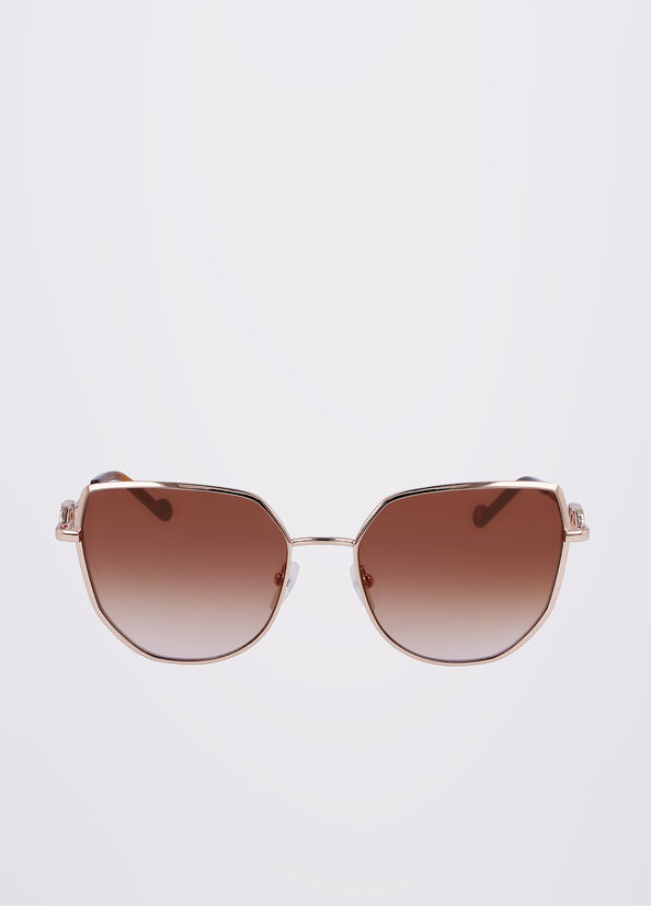 Liu Jo Tea Cup Sonnenbrille Damen Rosa Gold | KIF-025794