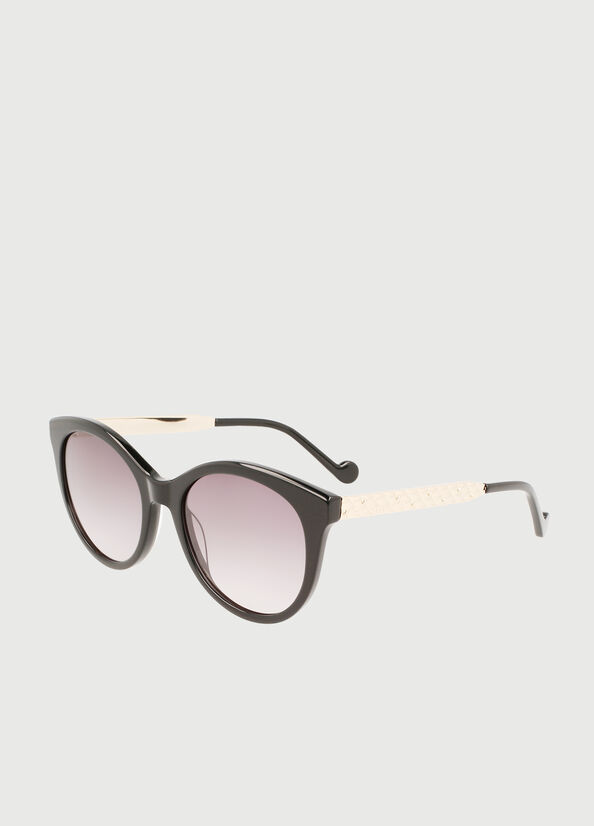 Liu Jo Tea Cup Sonnenbrille Damen Schwarz | QJV-980523