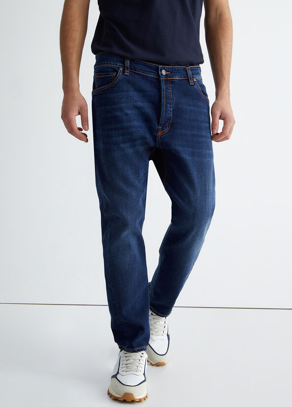 Liu Jo Twisted Slim Jeans Herren Dunkelblau | TSR-270381