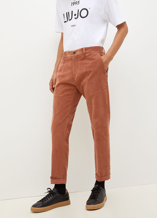 Liu Jo Velvet Chinos Hose Herren Braun | JQY-268401