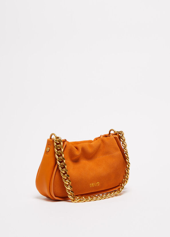 Liu Jo Wildleder With Logo Clutch Tasche Damen Orange | OBP-345689