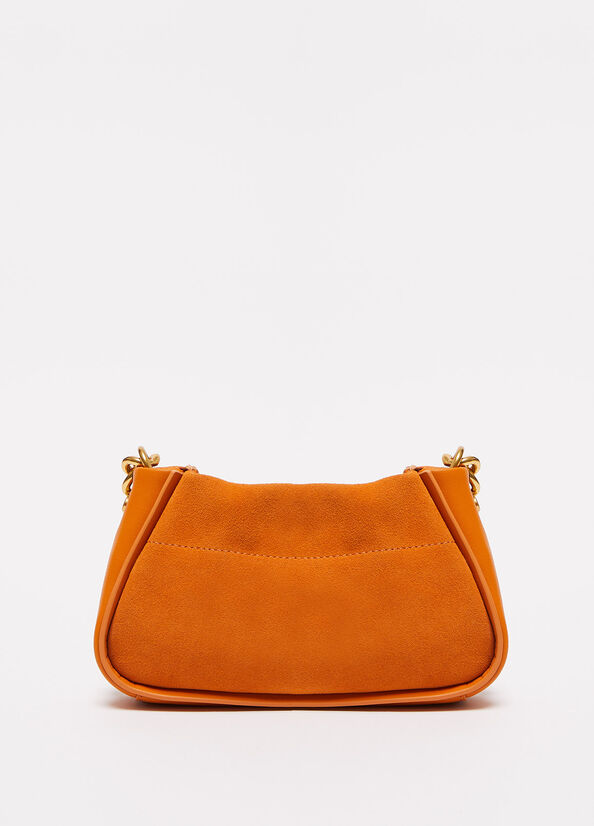 Liu Jo Wildleder With Logo Clutch Tasche Damen Orange | OBP-345689