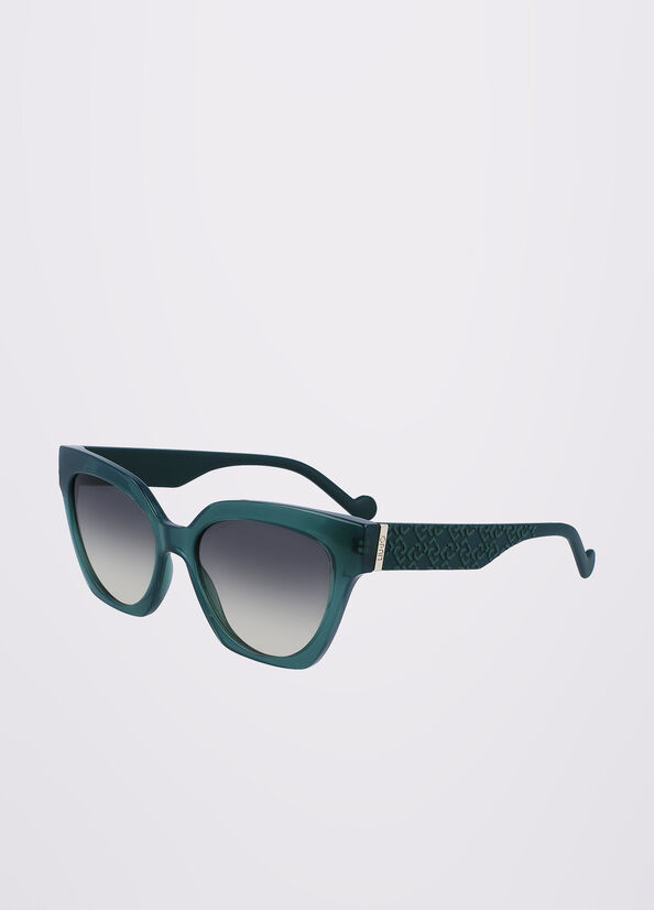 Liu Jo With 3d Pattern Sonnenbrille Damen Hellgrün | KHL-701593