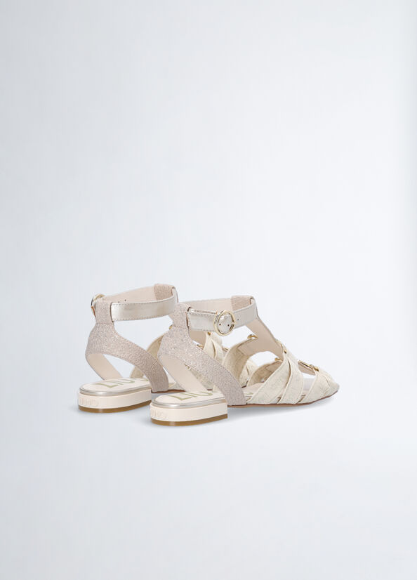 Liu Jo With Glitter Sandalen Damen Weiß | KAH-413680