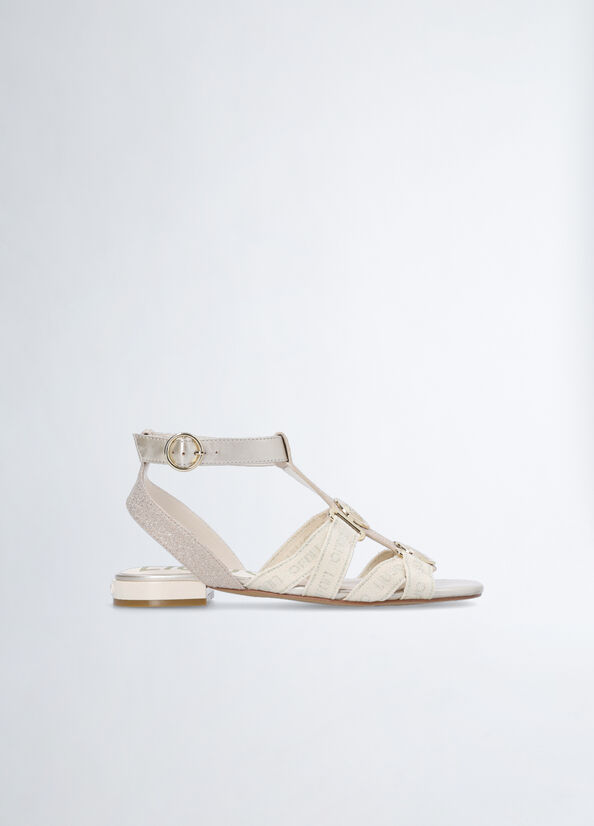 Liu Jo With Glitter Sandalen Damen Weiß | KAH-413680