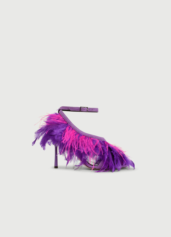 Liu Jo With Heel And Feathers Sandalen Damen Lila | UME-513289