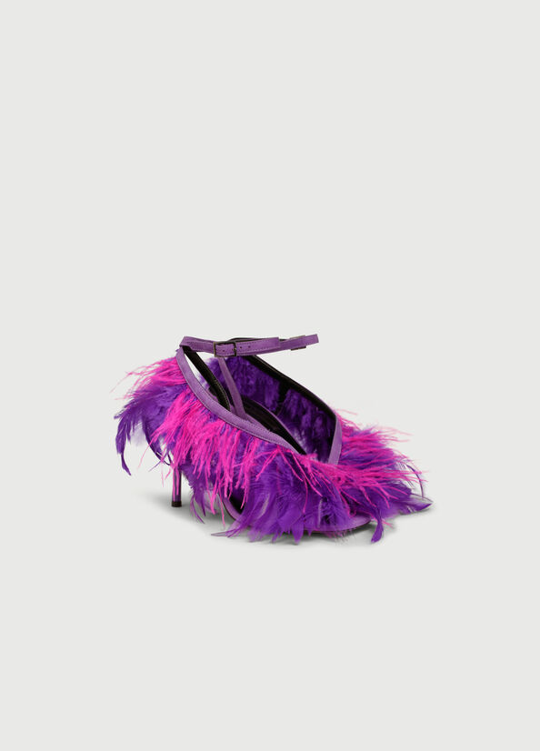 Liu Jo With Heel And Feathers Sandalen Damen Lila | UME-513289