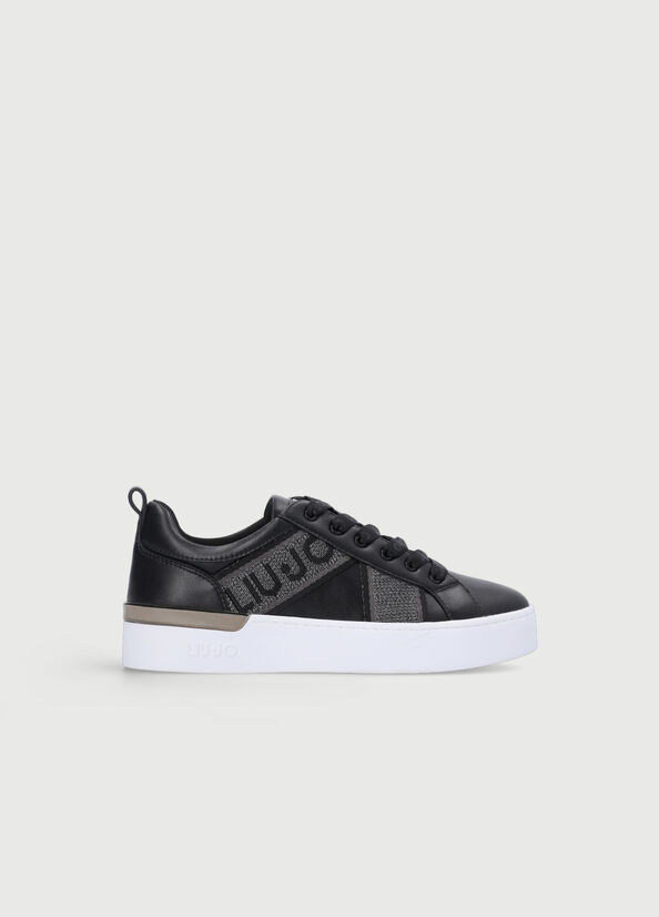 Liu Jo With Jacquard Detail Sneakers Damen Schwarz | FLP-765408