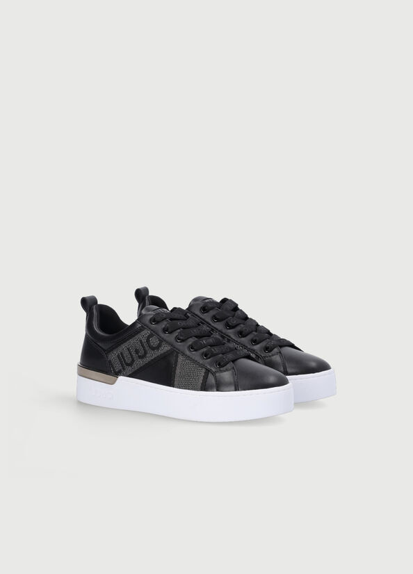 Liu Jo With Jacquard Detail Sneakers Damen Schwarz | FLP-765408