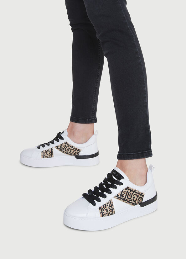 Liu Jo With Jacquard Detail Sneakers Damen Weiß Schwarz | OME-501469