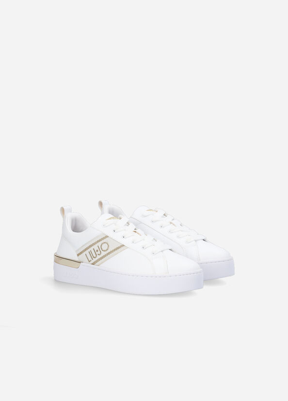 Liu Jo With Jacquard Logo Sneakers Damen Weiß | FKE-349152