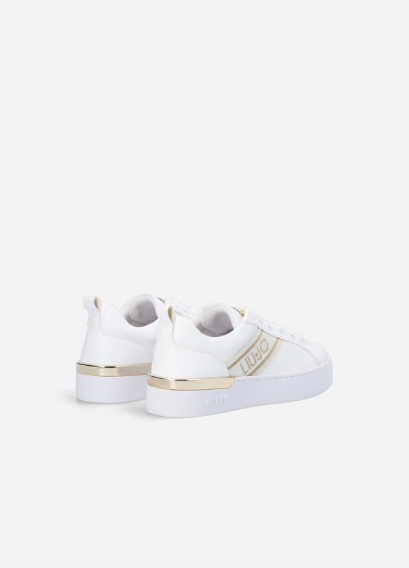 Liu Jo With Jacquard Logo Sneakers Damen Weiß | FKE-349152