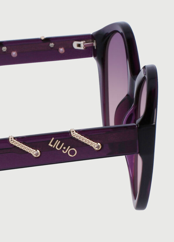 Liu Jo With Jewel Chains Sonnenbrille Damen Lila | EWP-621590