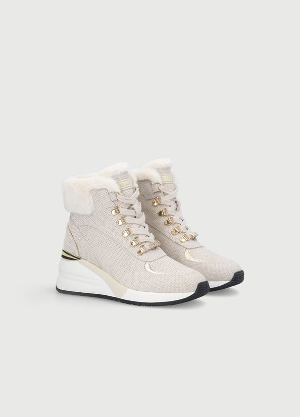 Liu Jo With Jewel Logo Sneakers Damen Beige | VJH-809263