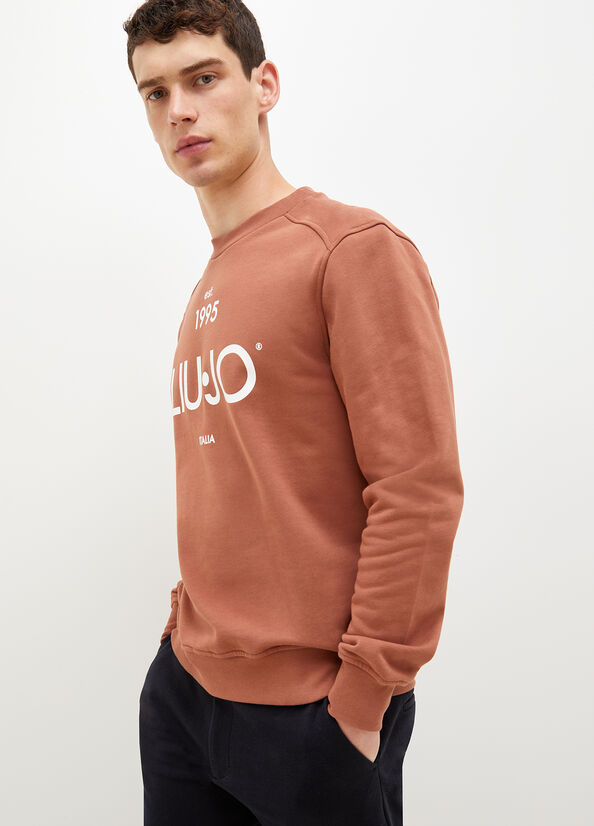 Liu Jo With Logo 1995 Pullover Herren Braun | RIZ-198472