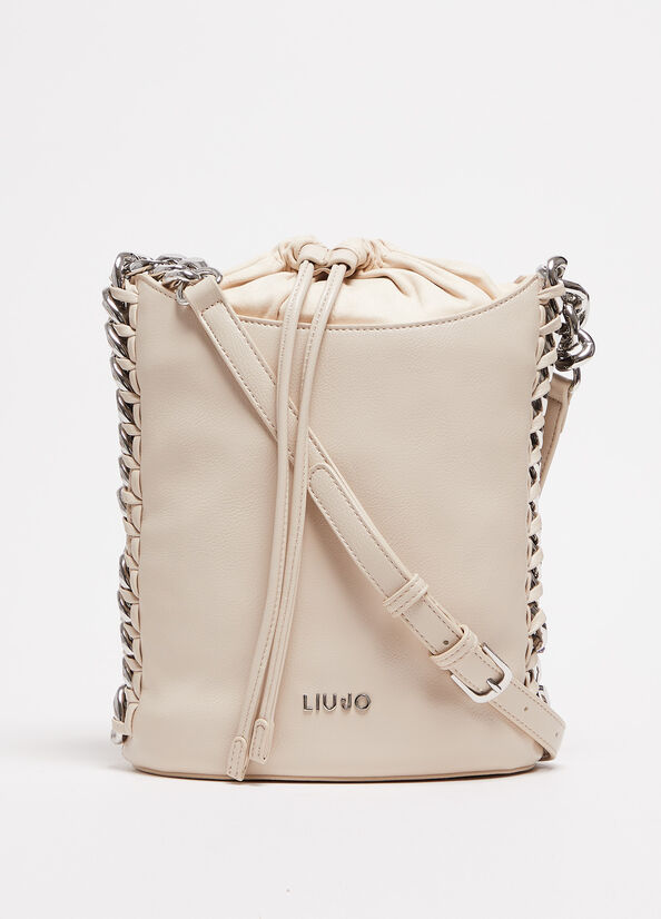 Liu Jo With Logo Handtasche Damen Beige | TUK-743105