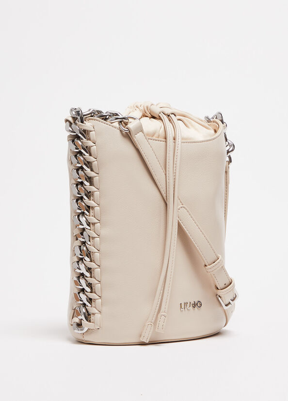 Liu Jo With Logo Handtasche Damen Beige | TUK-743105