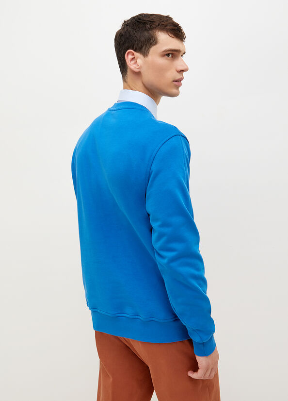 Liu Jo With Logo Pullover Herren Königsblau Blau | HRL-769158