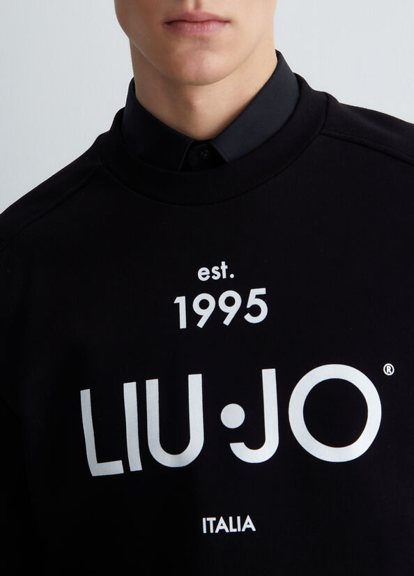 Liu Jo With Logo Pullover Herren Schwarz | RXK-976534