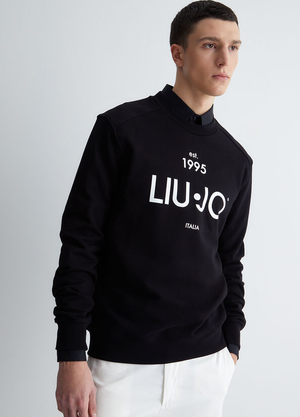 Liu Jo With Logo Pullover Herren Schwarz | RXK-976534