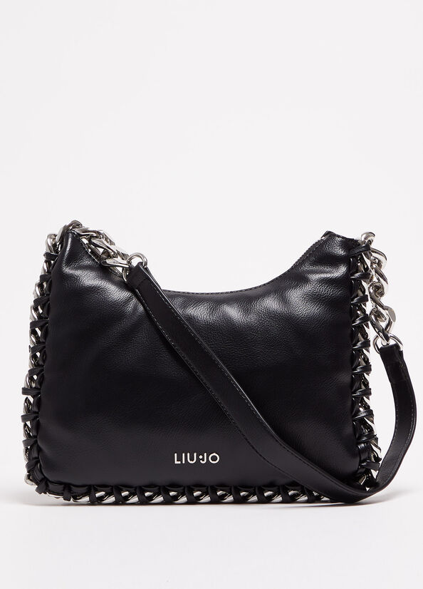 Liu Jo With Logo Schultertaschen Damen Schwarz | QRX-085742