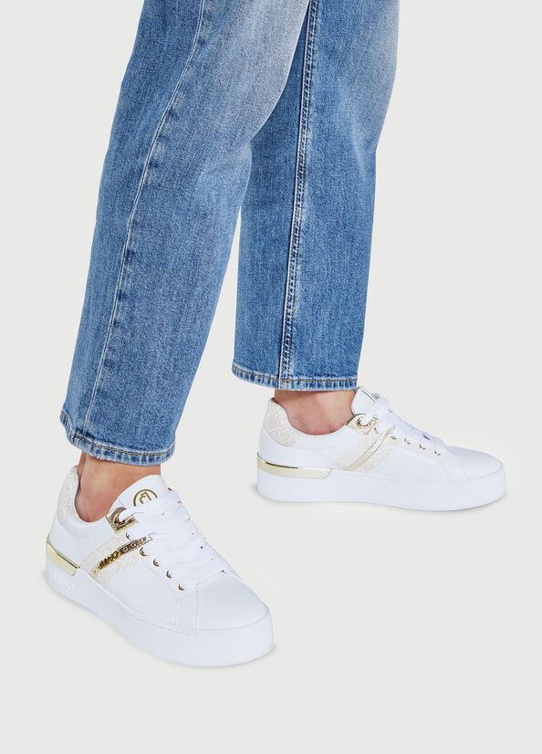 Liu Jo With Monogram Detail Sneakers Damen Weiß | DWE-940172