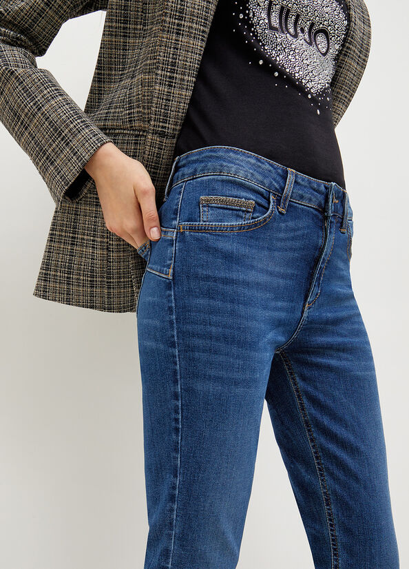 Liu Jo With Pocket Decoration Röhrenjeans Damen Blau | UHS-581793