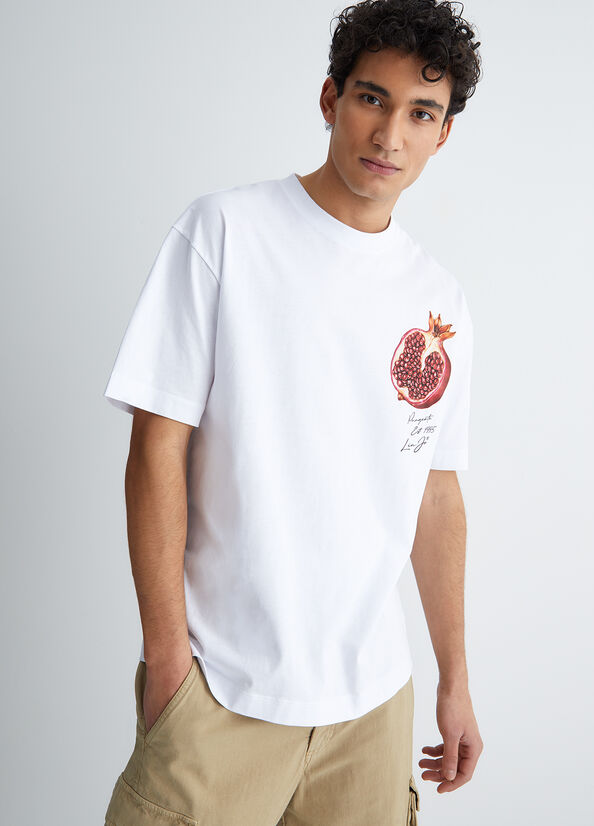 Liu Jo With Pomegranate T-shirts Herren Weiß | EGM-160435